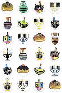 מדבקות מיקס חנוכה 2 מדבקות מיקס חנוכה 2