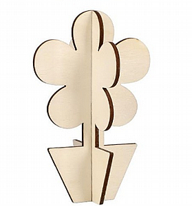 פרח תלת מימד מעץ , לצביעה וקישוט פרח תלת מימד מעץ , לצביעה וקישוט